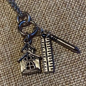 School Teacher necklace 24” chain One of a kind Handmade NWOT